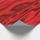 Elegant kerstrood faux satin grafisch cadeaupapier (Hoek)