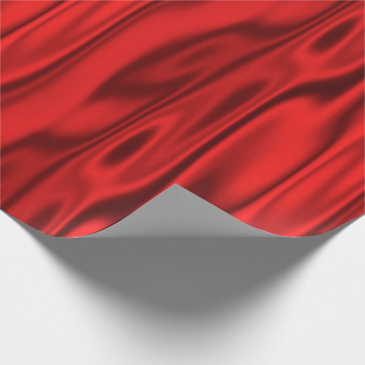 Elegant kerstrood faux satin grafisch cadeaupapier (Hoek)