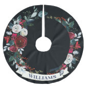 Elegant kerstrood Roos WreatPattern Kerstboom Rok (Voorkant)