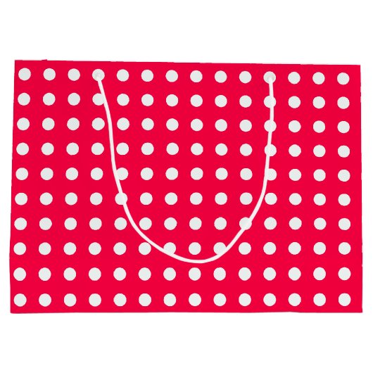 Elegant Kerstrood witte poolpunts Sjabloon Groot Cadeauzakje (Achterkant)