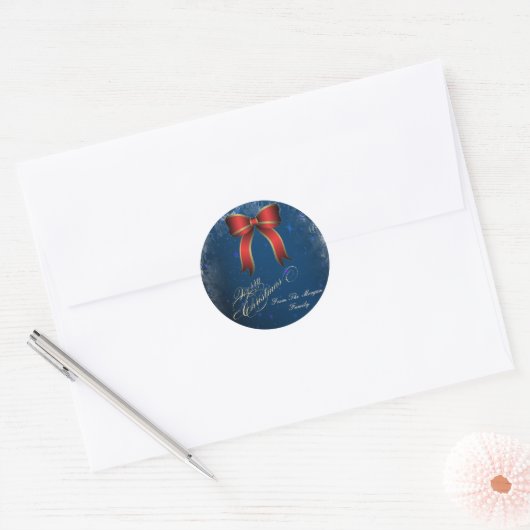Elegant Kerstroodbob Ronde Sticker (Envelop)