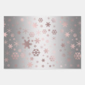 Elegant kerstroos gouden sneeuwvlokken inpakpapier vel (Voorkant 2)