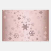 Elegant kerstroos gouden sneeuwvlokken inpakpapier vel (Voorkant)