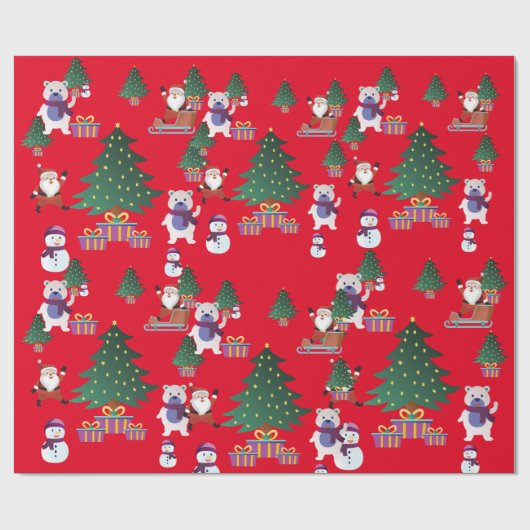 Elegant kerstschilderij cadeaupapier (Vlak)