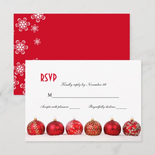 Elegant kerstsierpartij RSVP (Voorkant / Achterkant)