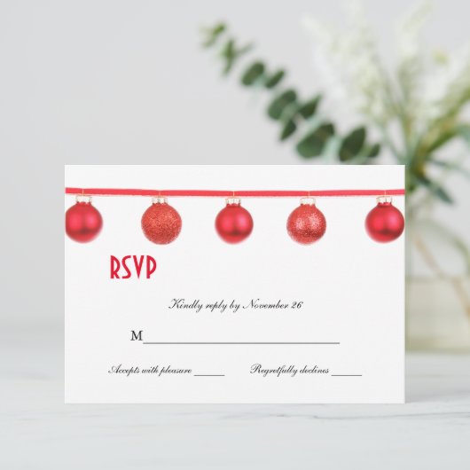 Elegant kerstsierpartij RSVP (Staand voorkant)