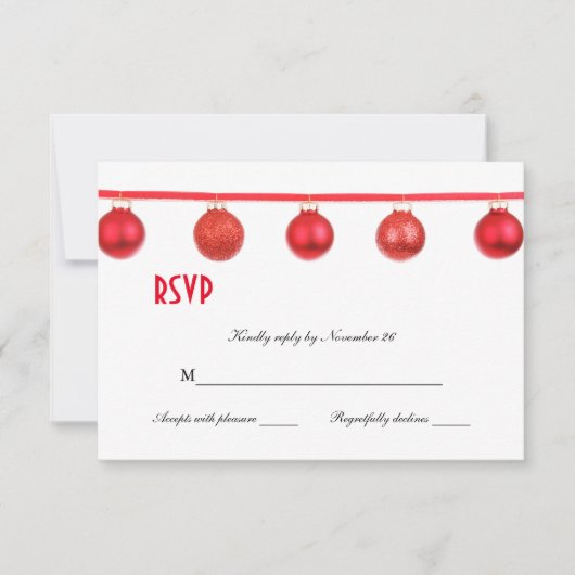 Elegant kerstsierpartij RSVP Kaartje (Voorkant)