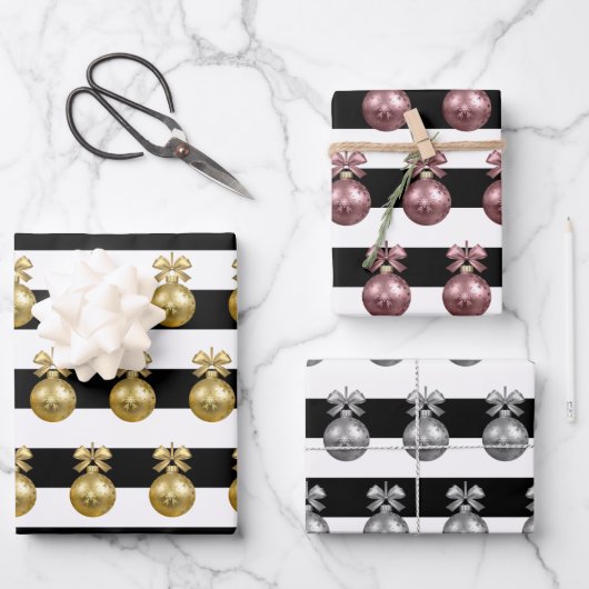 Elegant kerstsierpatroon inpakpapier vel (Voorkant)