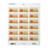 Elegant kerstslee,Glitterige Bokeh-label Etiket (Full Sheet)
