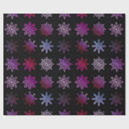 Elegant kerstsnowflak model holografisch cadeaupapier (Vlak)