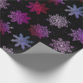 Elegant kerstsnowflak model holografisch cadeaupapier (Hoek)