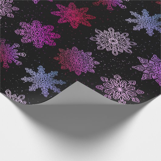 Elegant kerstsnowflak model holografisch cadeaupapier (Hoek)