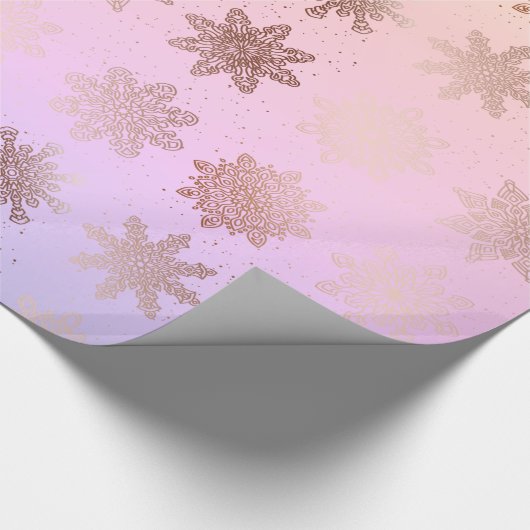 Elegant kerstsnowflak model holografisch cadeaupapier (Hoek)