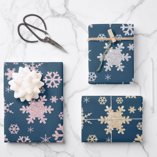 Elegant kerstsnowflak-patroon inpakpapier vel (Voorkant)