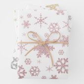 Elegant kerstsnowflak-patroon inpakpapier vel (In situ)