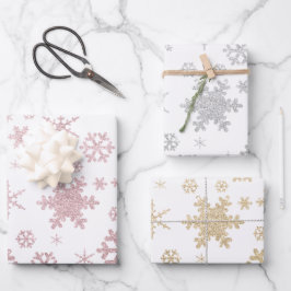 Elegant kerstsnowflak-patroon inpakpapier vel