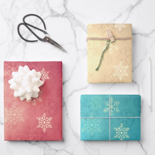 Elegant kerstsnowflak-patroon inpakpapier vel (Voorkant)