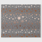 Elegant kerstsnowflak roos goud cadeaupapier (Vlak)