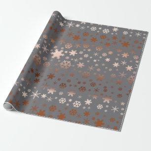 Elegant kerstsnowflak roos goud cadeaupapier
