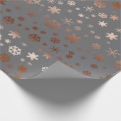 Elegant kerstsnowflak roos goud cadeaupapier (Hoek)