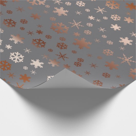 Elegant kerstsnowflak roos goud cadeaupapier (Hoek)