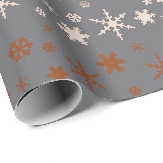 Elegant kerstsnowflak roos goud cadeaupapier (Rol Hoek)