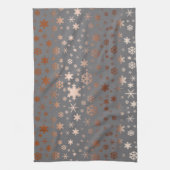 Elegant kerstsnowflak roos goud theedoek (Verticaal)