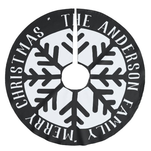 Elegant kerstsnowflake Modern Black and White Kerstboom Rok (Voorkant)
