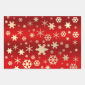 Elegant kerstsnowflake patroon gestript inpakpapier vel (Voorkant 2)