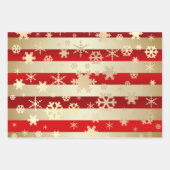 Elegant kerstsnowflake patroon gestript inpakpapier vel (Voorkant)