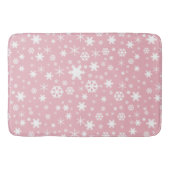 Elegant kerstsnowflake patroonpastelroze badmat (Voorkant)