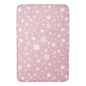 Elegant kerstsnowflake patroonpastelroze badmat (Voorkant Verticaal)