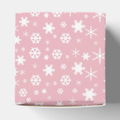 Elegant kerstsnowflake patroonpastelroze bedankdoosjes (Bovenkant)