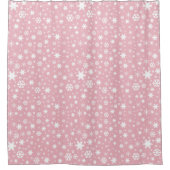 Elegant kerstsnowflake patroonpastelroze douchegordijn (Voorkant)