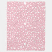 Elegant kerstsnowflake patroonpastelroze fleece deken (Voorkant)