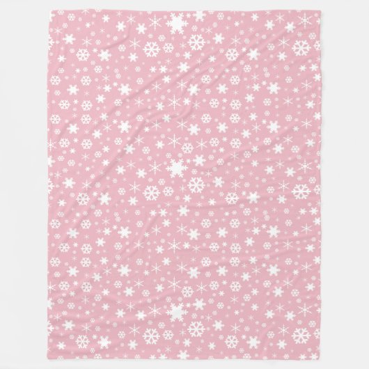 Elegant kerstsnowflake patroonpastelroze fleece deken (Voorkant)