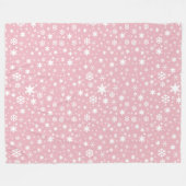Elegant kerstsnowflake patroonpastelroze fleece deken (Voorkant (Horizontaal))
