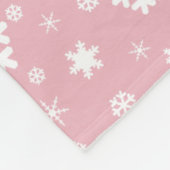 Elegant kerstsnowflake patroonpastelroze fleece deken (Hoek)