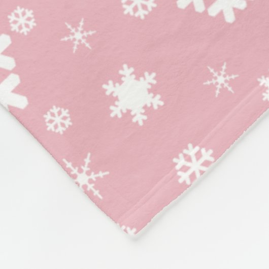 Elegant kerstsnowflake patroonpastelroze fleece deken (Hoek)