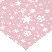 Elegant kerstsnowflake patroonpastelroze korte tafelloper (Hoek)