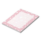 Elegant kerstsnowflake patroonpastelroze notitieblok (Linkerzijde)