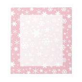 Elegant kerstsnowflake patroonpastelroze notitieblok (Voorkant)