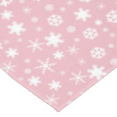 Elegant kerstsnowflake patroonpastelroze tafelkleed (Gekanteld)