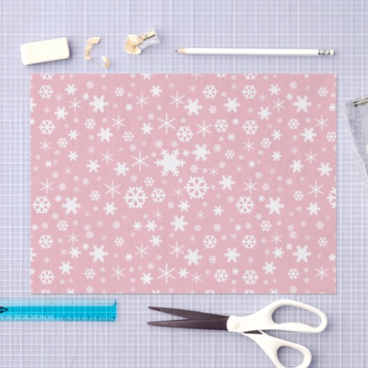 Elegant kerstsnowflake patroonpastelroze tissuepapier (Craft)