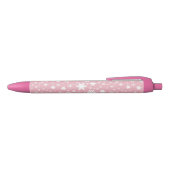 Elegant kerstsnowflake patroonpastelroze zwarte inkt pen (Bovenkant)