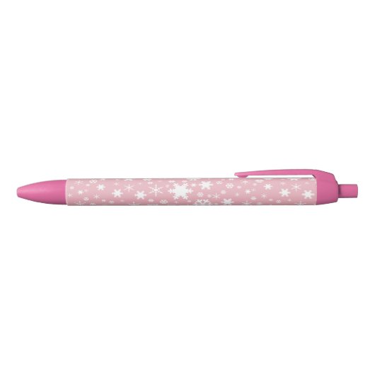 Elegant kerstsnowflake patroonpastelroze zwarte inkt pen (Bovenkant)