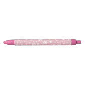 Elegant kerstsnowflake patroonpastelroze zwarte inkt pen (Voorkant)