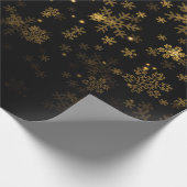 Elegant kerstsnowflake Sparkle Gold Cadeaupapier (Hoek)