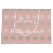 Elegant kerstsnowflake zilver roos goud large cadeautasje (Voorkant)