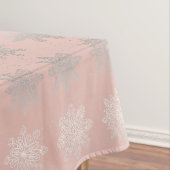 Elegant kerstsnowflake zilver roos goud tafelkleed (Voorbeeld)